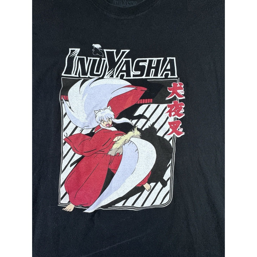 Inuyasha  Adult T-Shirt - Wielding Blade‎ Under Logo  XL